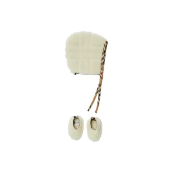 Burberry Polyester Acrylic Fiber Beanies Baby White
