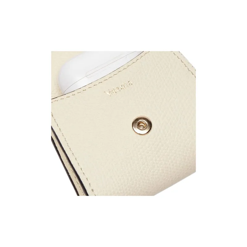 Valextra Millepunte Calfskin Earphone Case Women's White & Black-4