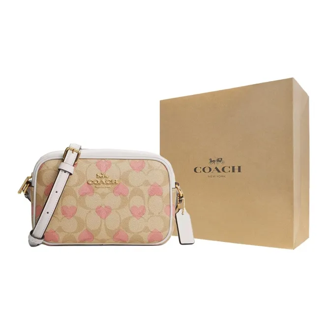 COACH Jamie Coated Canvas With Leather Camera Bag Shoulder Bag Crossbody Bag Mini Women's Light Khaki-5