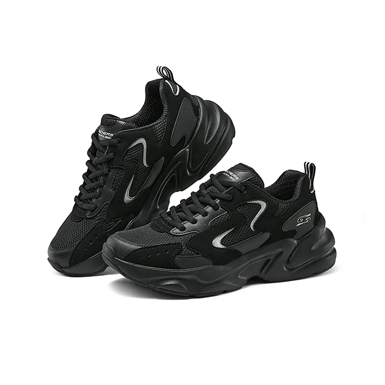 Skechers BOBS BAMINA 2 Cushioning Anti Slip And Wear Resistant Breathable Rebound Low Top Casual Shoes Men's Black-3