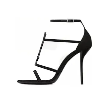 SAINT LAURENT Strap Sandals 10cm Women's Black