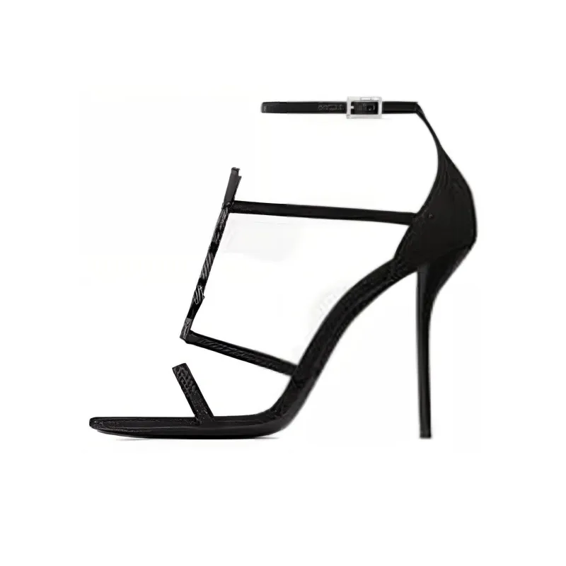 SAINT LAURENT Strap Sandals 10cm Women's Black-0