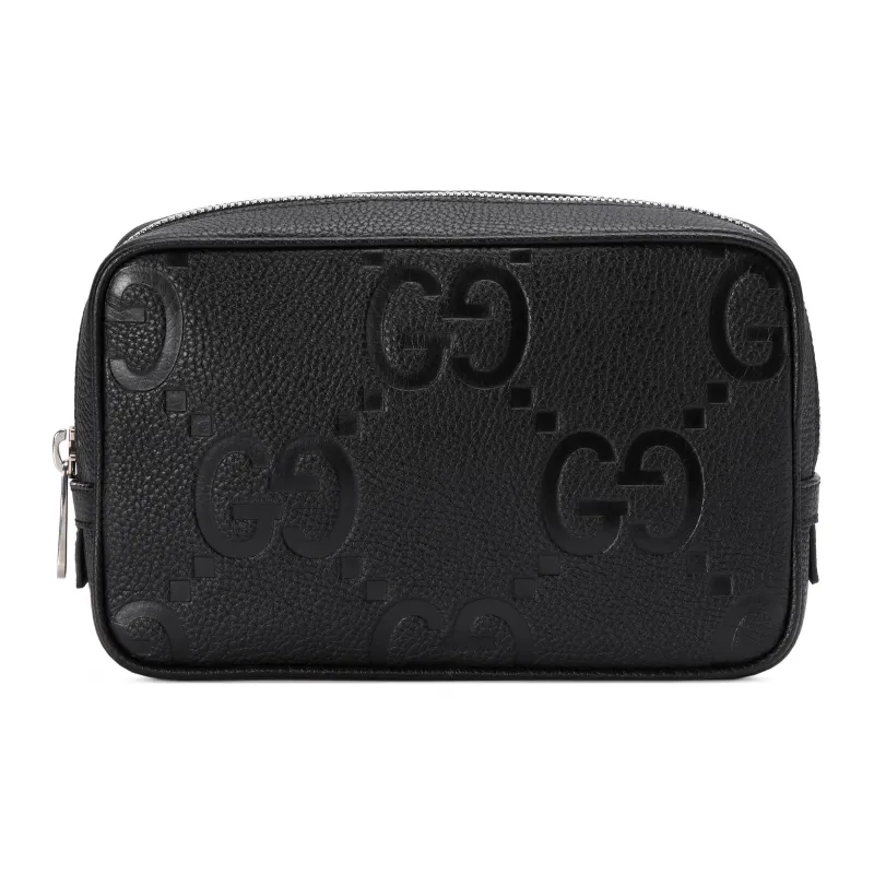 GUCCI Leather Toiletry Bag Men's Black-0