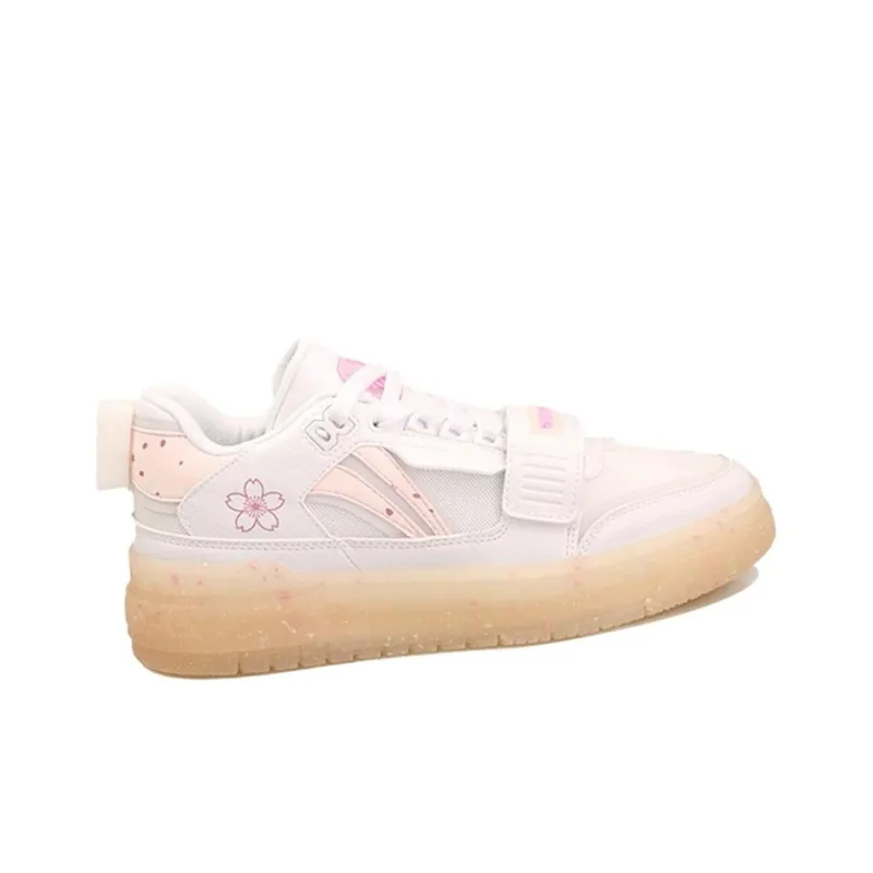 LiNing Badfive Cushioned Anti Slip And Wear Resistant Lightweight Low Top Vintage Basketball Shoes Women's White Pink-1