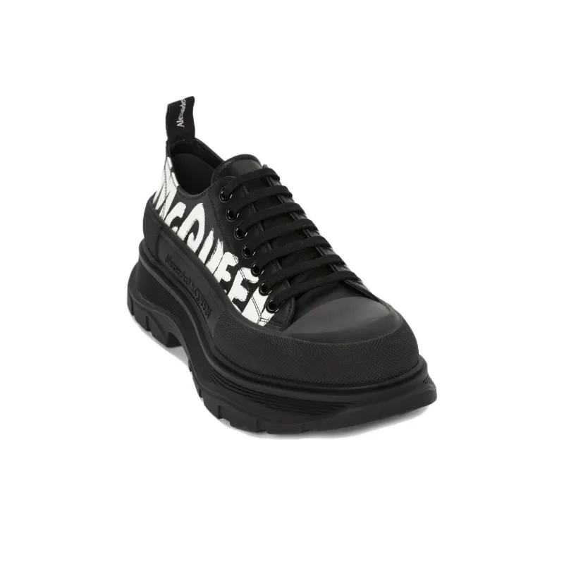Alexander McQueen Tread Slick Lace Up 'McQueen Graffiti Logo Black' Sneakers-1