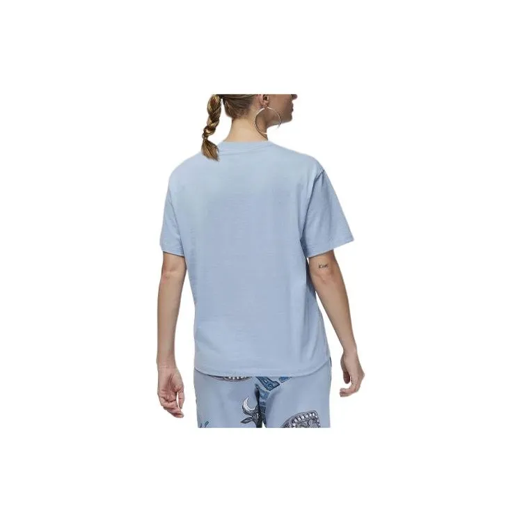 Jordan Drop Shoulder Sleeve T-Shirt Women's Sky Blue-1