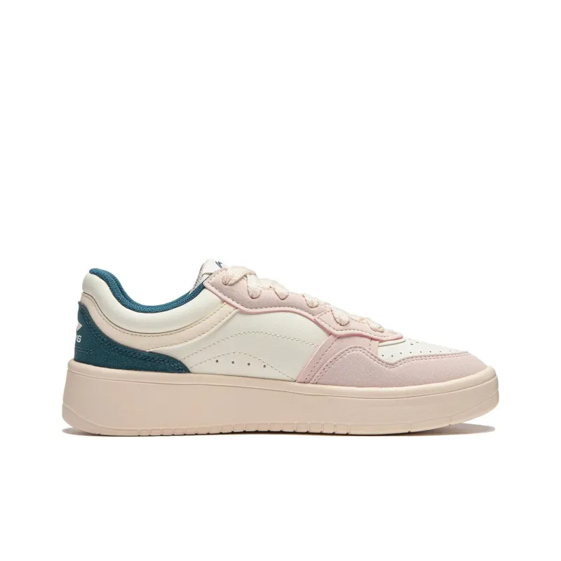 LiNing Line 2.0 At The Beginning V2 Anti Slip Wear Resistant Low Top Skateboard Shoes Women's White Pink Blue-1