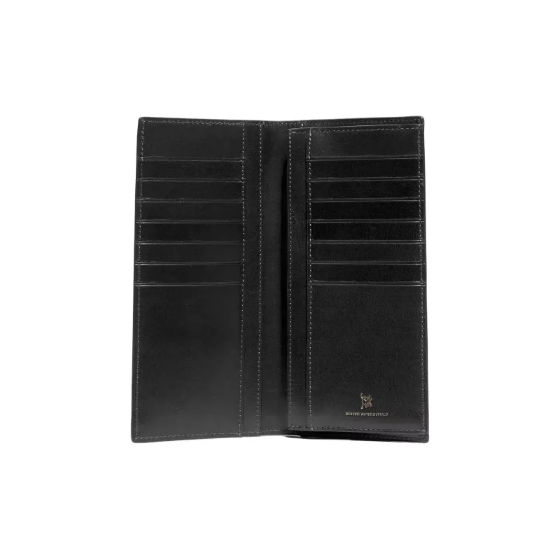 COACH Breast Pocket Calfskin Clutch Wallet Men's Black-1