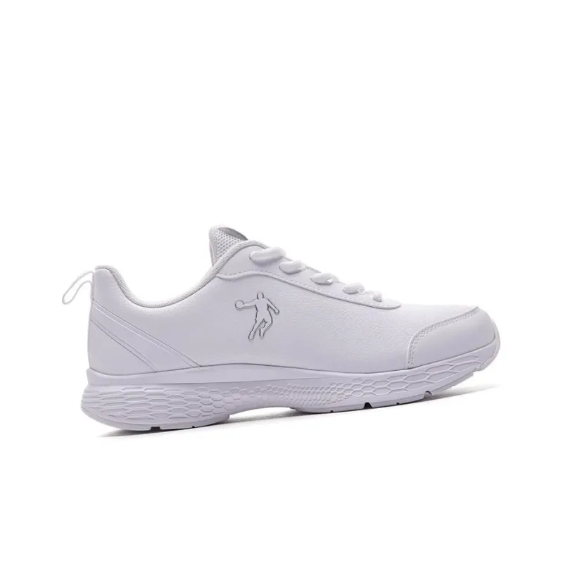 QIAODAN Slip Resistant Coverage Low Top Running Shoes Women's White-1