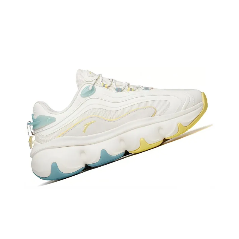 Anta Life Collection Cushioning Anti-Slip And Wear-Resistant Low-Top Chunky Sneakers Women's White Yellow Blue-2