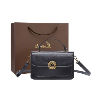 AUGTARLION PU Small Square Bag, Shoulder Bag, Crossbody Bag, Handbag Large Size Women's Black