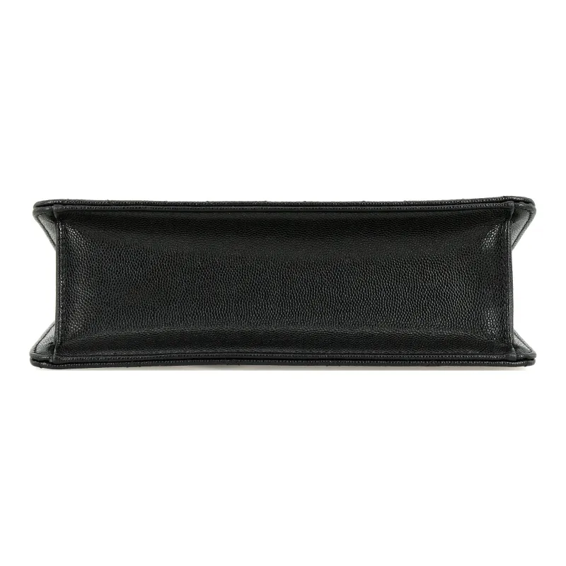 CHANEL Grain Embossed Caviar Cow Leather Flap Bag, Crossbody Bag, Shoulder Bag Women's Black-3