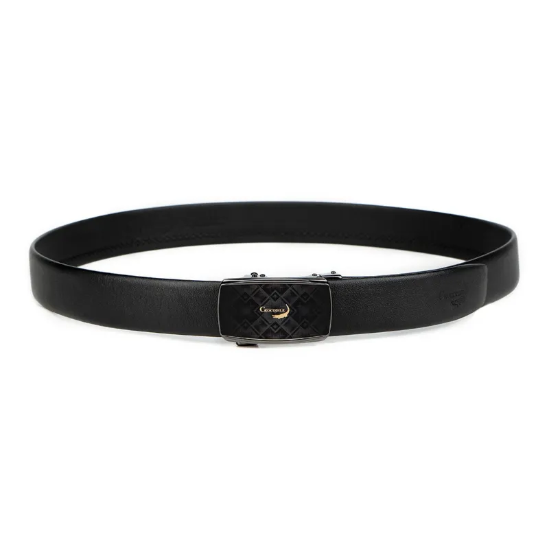 Crocodile Automatic Buckle Fashion Top Grain Cow Leather Leather Belts Men's 3.5CM-1