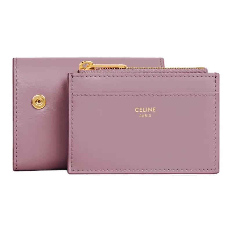 CELINE Triomphe Shiny Calfskin Wallet Women's Petal Pink-4