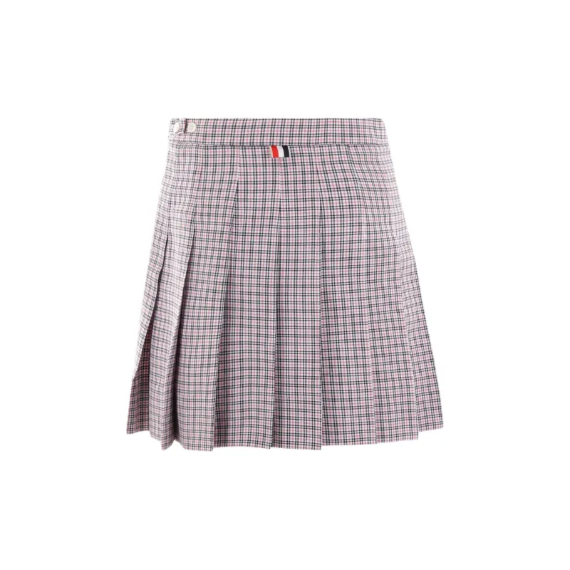 THOM BROWNE Check pattern Pleated Miniskirt-1