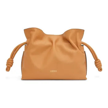 LOEWE Flamenco Nappa Cow Leather Shoulder Bag Crossbody Bag Clutches Mini Women's Warm Sand Yellow