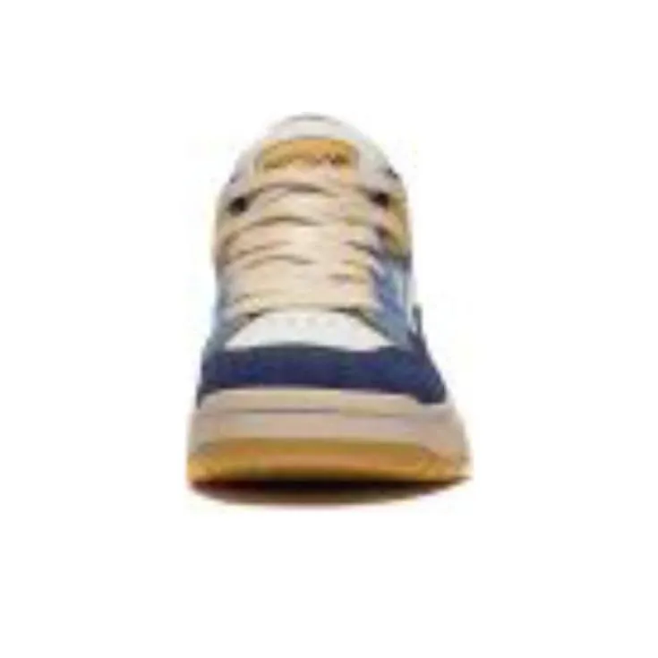 LiNing Wave MID Cushioning Wear Resistant Low Top Skateboard Shoes Men's Beige White Blue-3