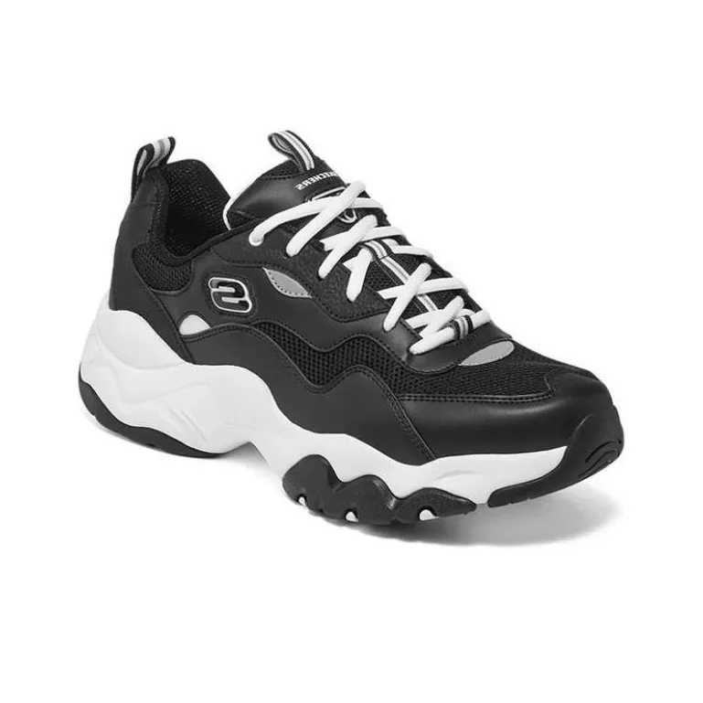 Skechers DLITES Cushioning Anti Slip And Wear Resistant Support Low Top Casual Shoes Men's Black-3