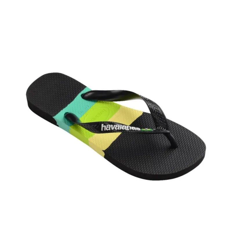 Havaianas Antibacterial Slip Resistant Flip Flops Unisex Black Yellow Blue-1
