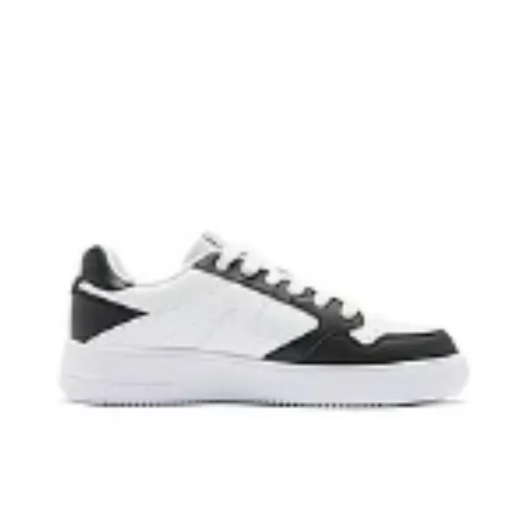 QIAODAN Cushioning Wear Resistant Low Top Skateboard Shoes Men's Black White-1