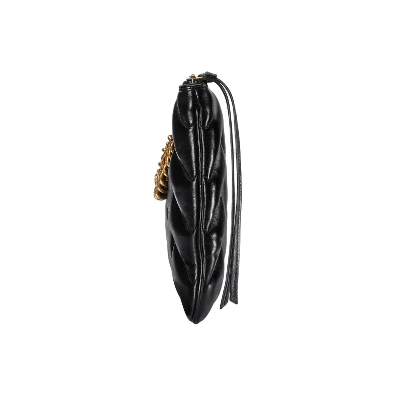 GUCCI GG Marmont Herringbone Leather Clutch Women's Black-2