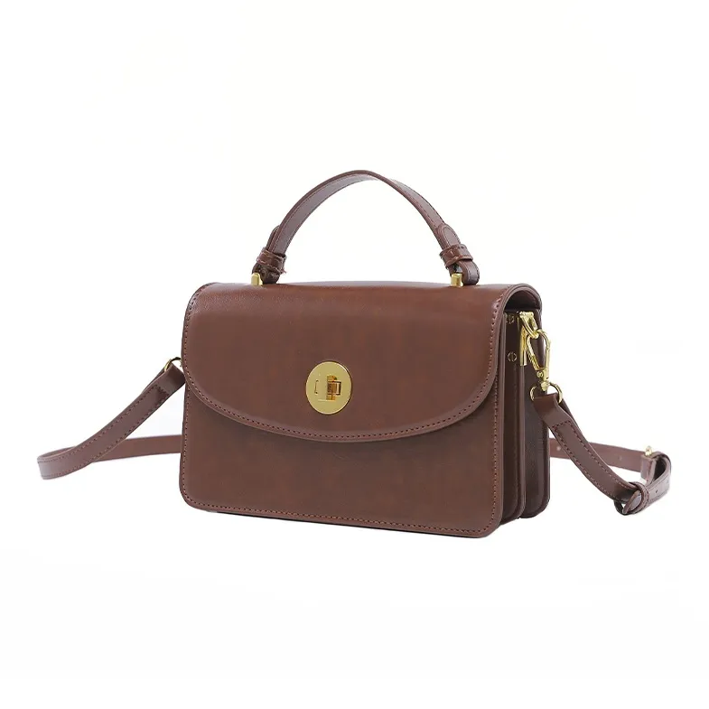 AUGTARLION PU Small Square Bag, Shoulder Bag, Crossbody Bag, Handbag Small Size Women's Coffee-2