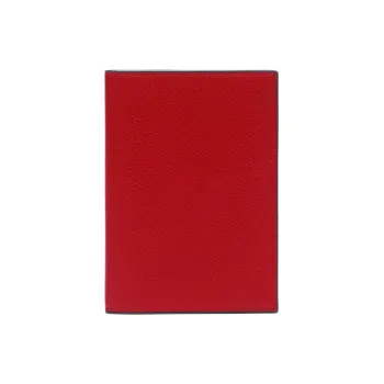 Valextra Millepunte Calfskin Passport Holder Unisex Red