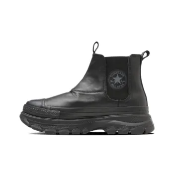 Converse All Star LEATHER Ⓡ TREKWAVE SIDEGORE HI Durable Breathable High Top Casual Shoes Unisex Black