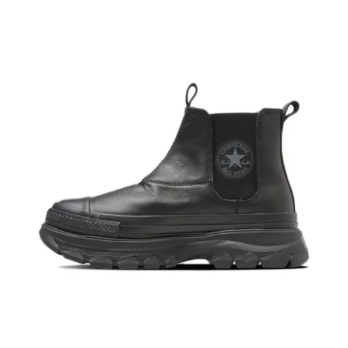 Converse All Star LEATHER Ⓡ TREKWAVE SIDEGORE HI Durable Breathable High Top Casual Shoes Unisex Black
