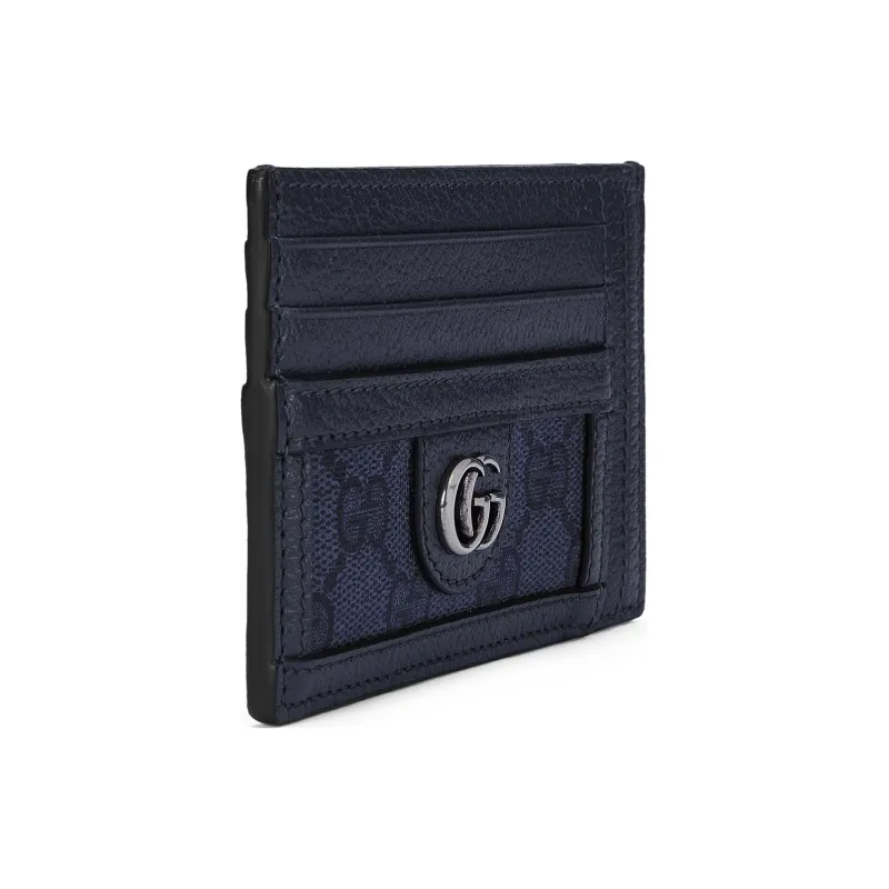 GUCCI Ophidia Canvas With Leather Card Holder Men's Blue & Dark Blue-2