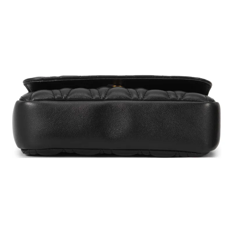 VERSACE Virtus Leather Clutch, Crossbody Bag Mini Women's Black-4