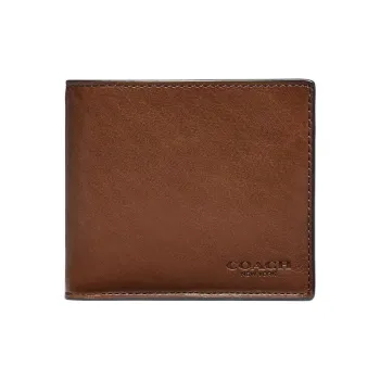 COACH Buffalo Leather Coin Purse Wallet Men's Brown