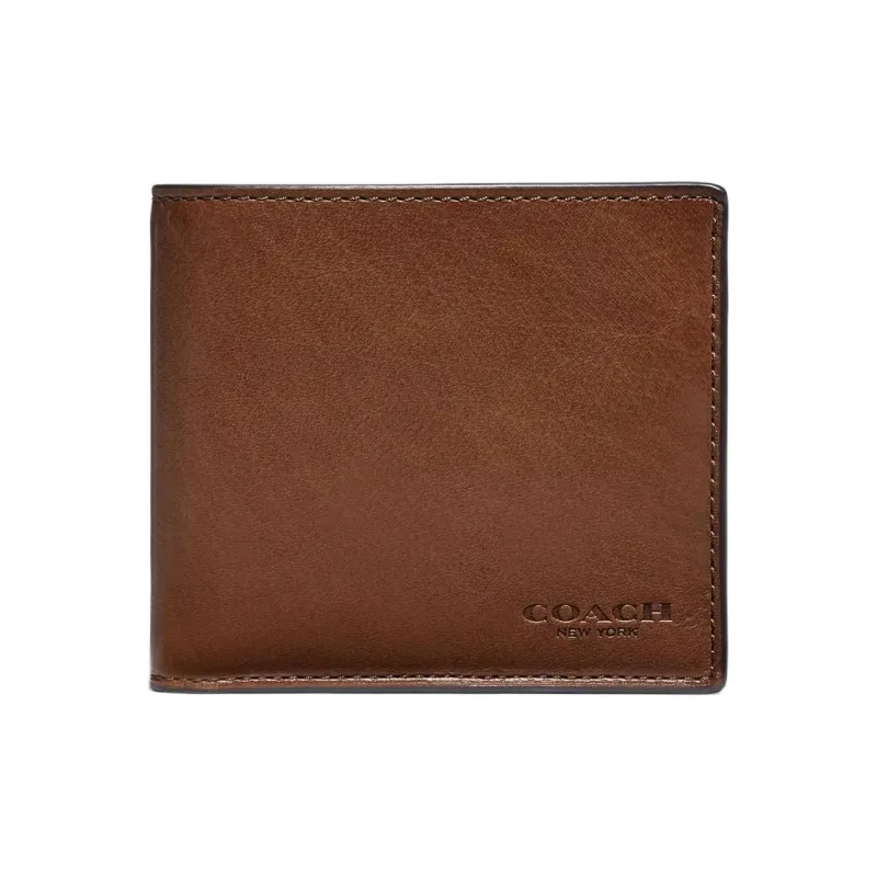 COACH Buffalo Leather Coin Purse Wallet Men's Brown-0
