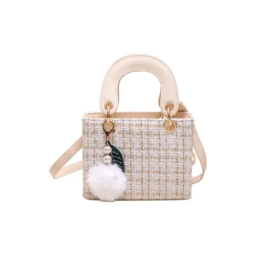 JANE KLAIN Synthetic Leather + Fabric Small Square Bag Daisie Bag Crossbody Handbag Regular Women's Ecru/Black