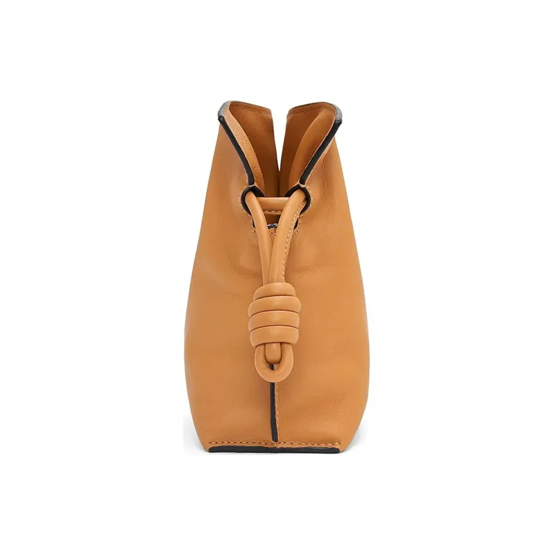 LOEWE Flamenco Nappa Cow Leather Shoulder Bag Crossbody Bag Clutches Mini Women's Warm Sand Yellow-3