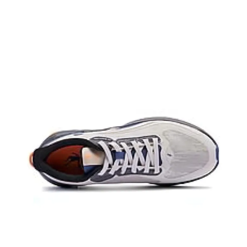 QIAODAN Streamer 4.0 Slip Resistant Warm Low Top Running Shoes Men's White Gray-3