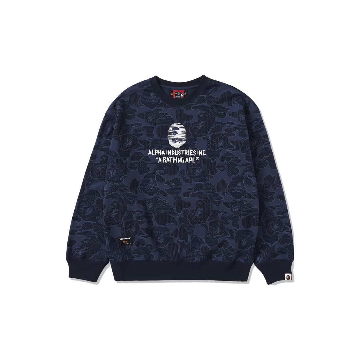 A BATHING APE X Alpha Industries Crewneck Sweater - POIZON A BATHING APE X Alpha Industries Crewneck Sweater - POIZON