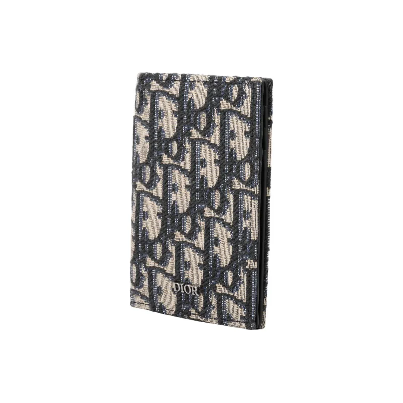 DIOR Canvas Bag, Card Holder, Wallet, Card Holder Men's Black Monogram-1