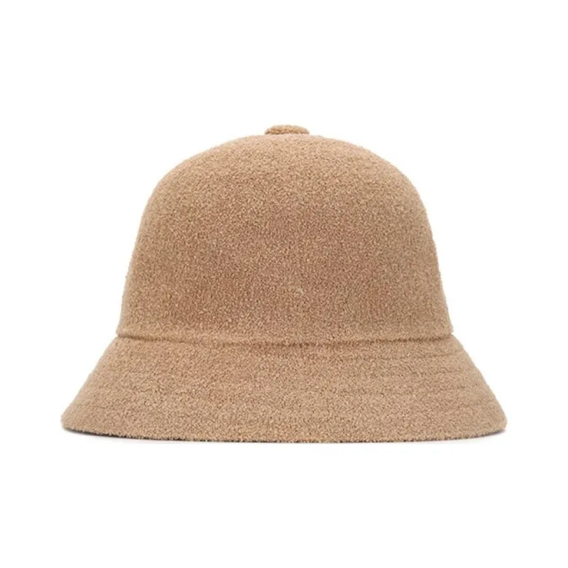 KANGOL Acrylic Nylon Bucket Hats Unisex Brown-1