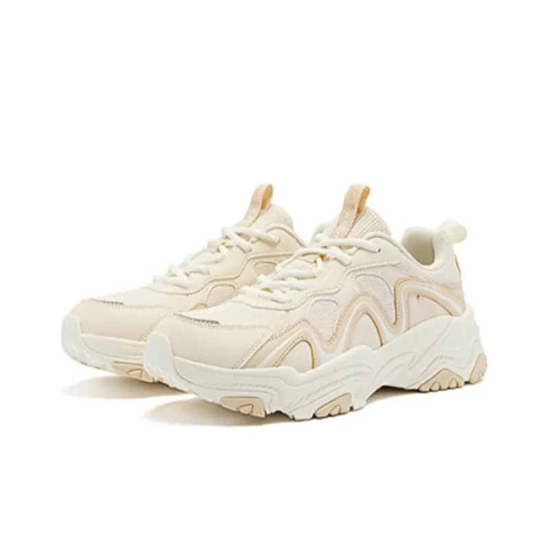 QIAODAN Slip Resistant Running Shoes Women's Beige Yellow-2