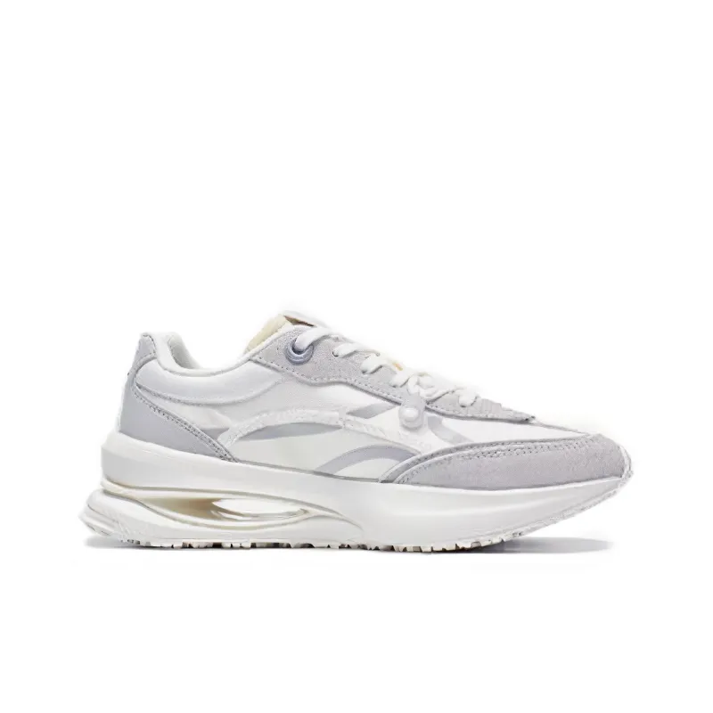 LiNing 92 Shadow Anti Slip Wear Resistant Low Top Casual Shoes Women's Gray White-1
