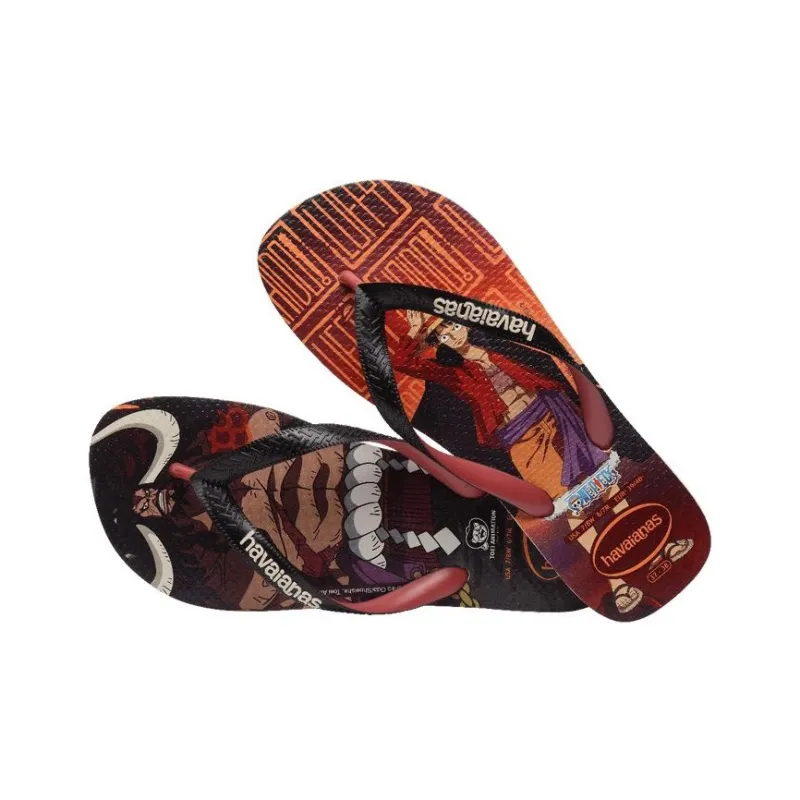 One Piece x Havaianas Flip Flops Unisex Red Black-2