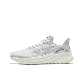 Erke Slip Resistant Low Top Running Shoes Men's Uke White Bright Silver