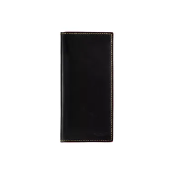 COACH Breast Pocket Calfskin Clutch Wallet Men's Black