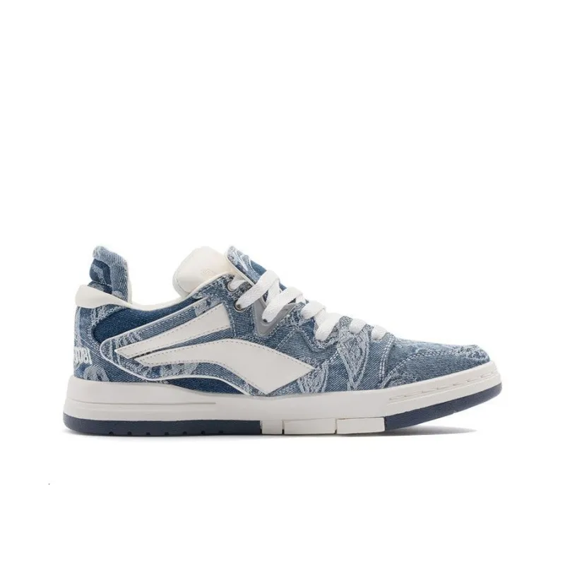 1807 x LiNing Wei Wu PRO Pro Anti Slip And Wear Resistant Lightweight Low Top Skateboard Shoes Men's Denim Blue-1