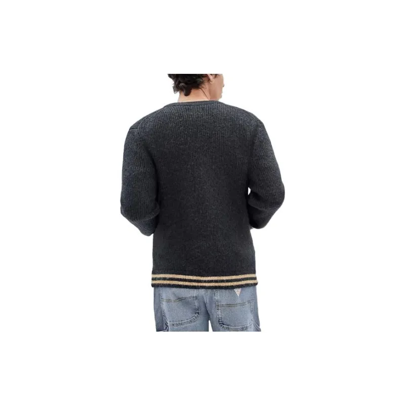GUESS Knit Cardigan Knitwear Men's Dark Gray-1