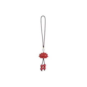 Two Or Ninety Woods Reconstructed Cinnabar Jade Pendants Unisex