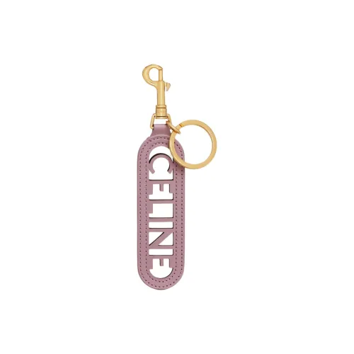 CELINE Smooth Calf Leather Key Ring Pendant Bag Accessory Women's Petal Pink