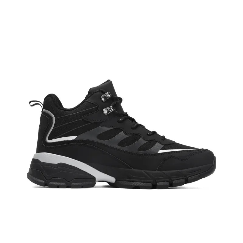 Jeep Cushioning Anti Slip Wear Resistant Lightweight Warm Rebound Mid Top Outdoor Hiking Hiking Shoes Men's Black-1