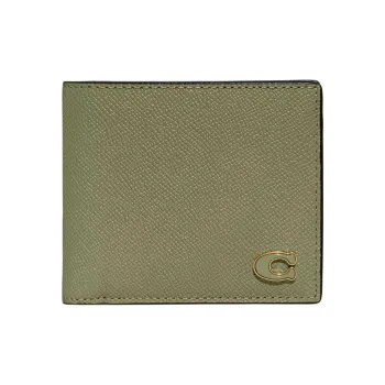 COACH Billfold Wallet Leather Coin Purses Wallets Men's Olive Green